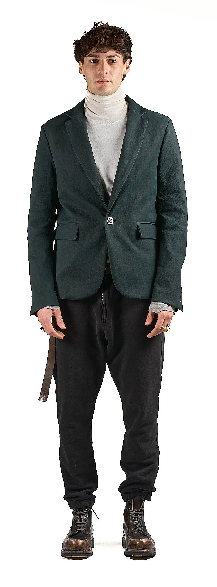 DANIELE BASTA LEATHER AND SILVER JACKET 